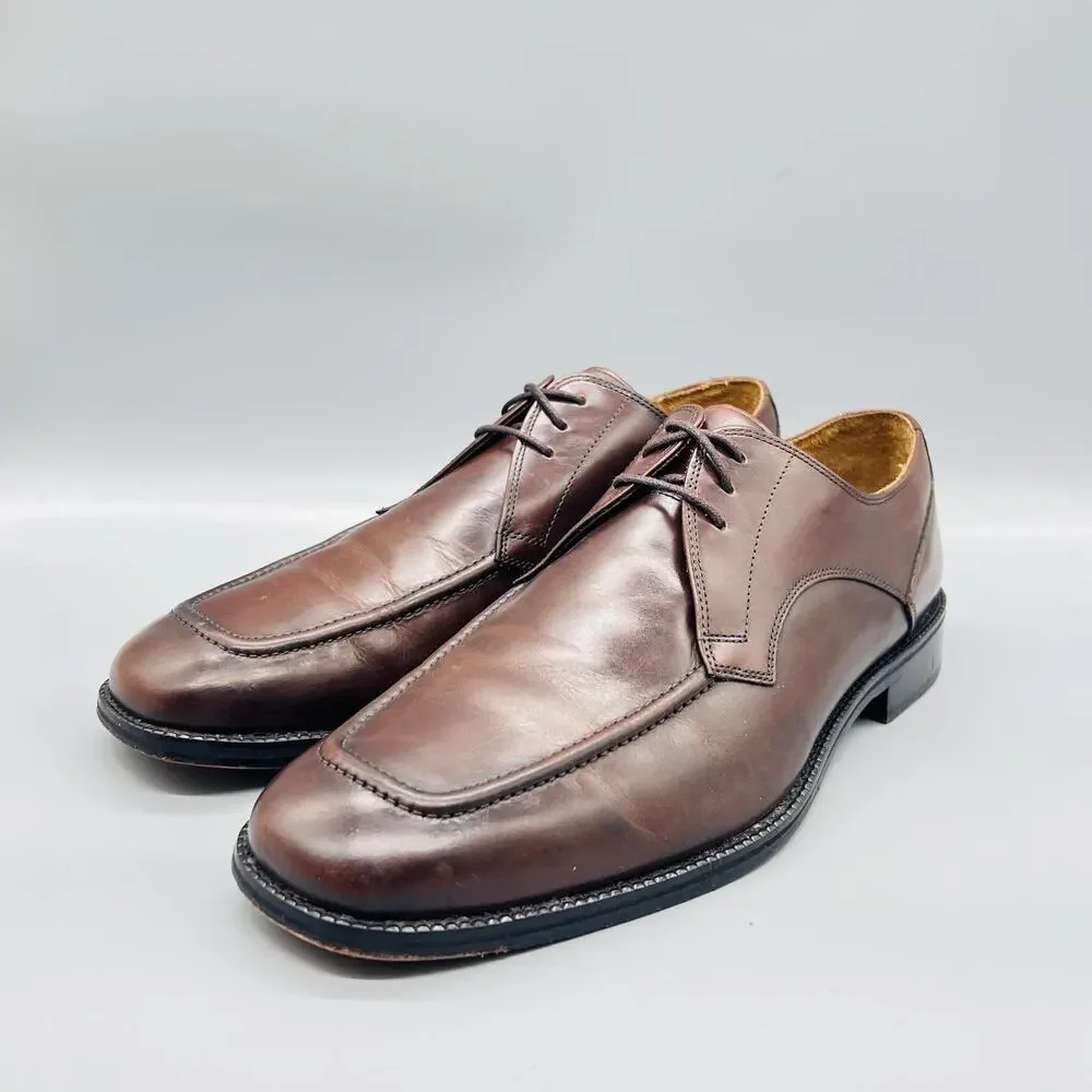 Cole Haan Shoes Mens 11 Brown Leather Derby Oxford Dress Square Toe Classic